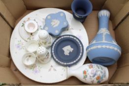 Wedgwood 'Jasperware' items comprising Wedgwood blue and Portland blue items, together with Wedgwood