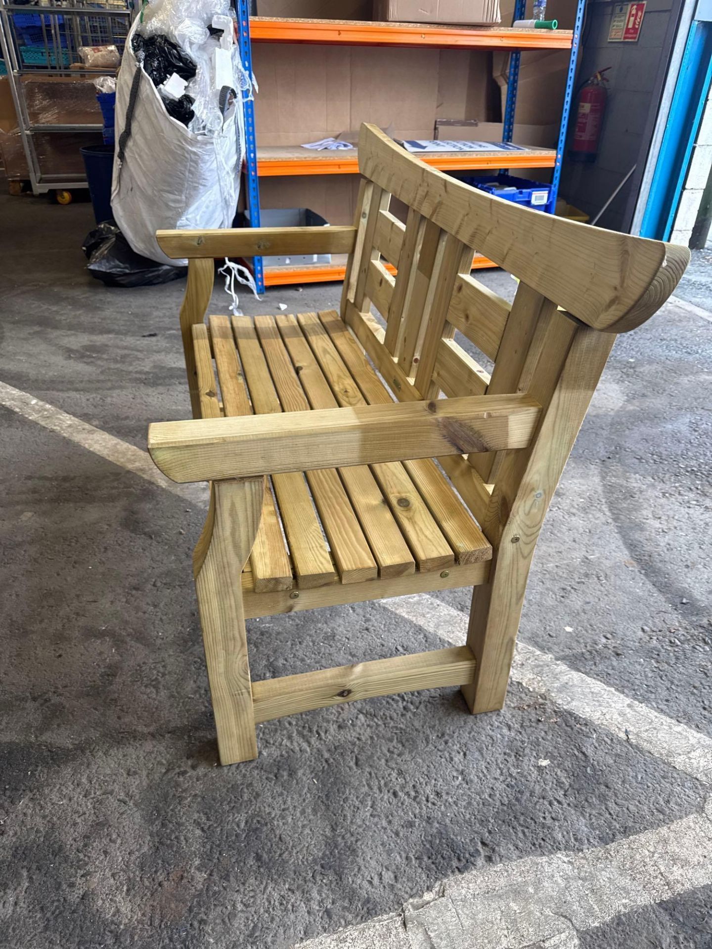 wooden garden bench - collection - Image 2 of 5