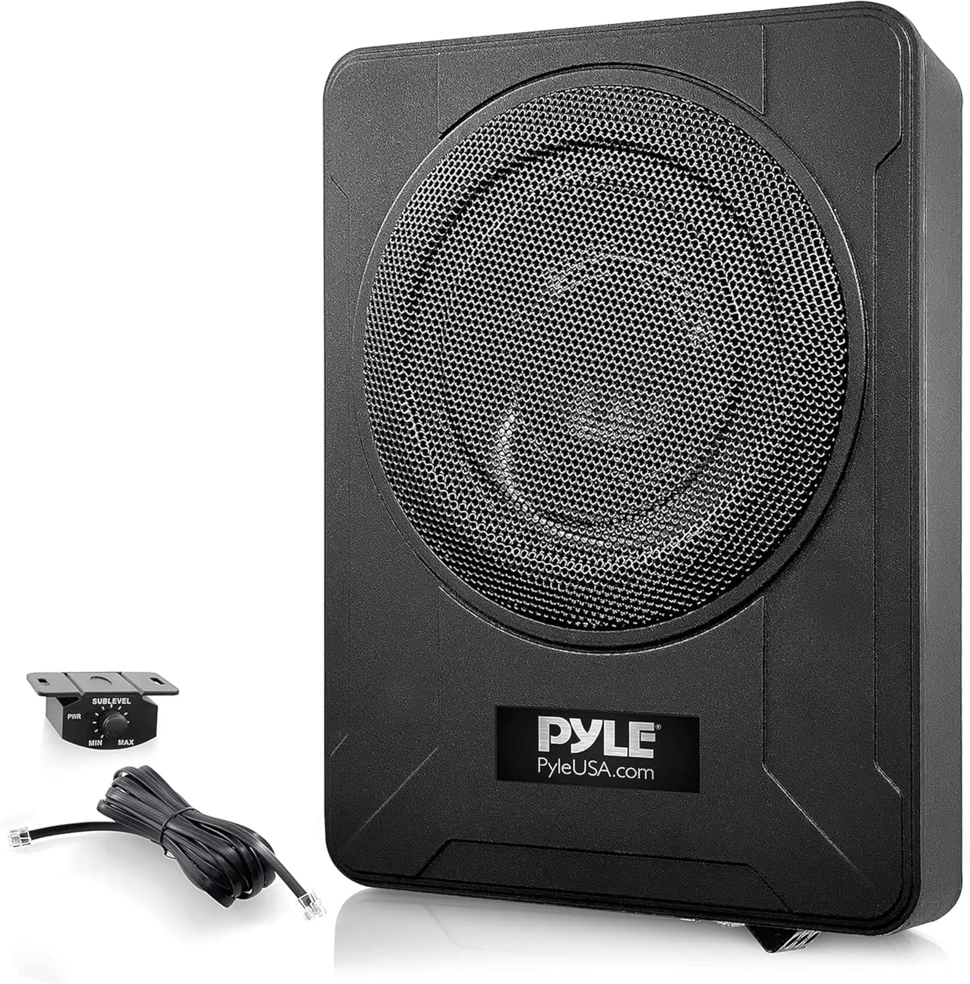 $105 Pyle 20cm Underseat Car Subwoofer 600W Active Subwoofer with Built-in Amplifier, Low & High-L