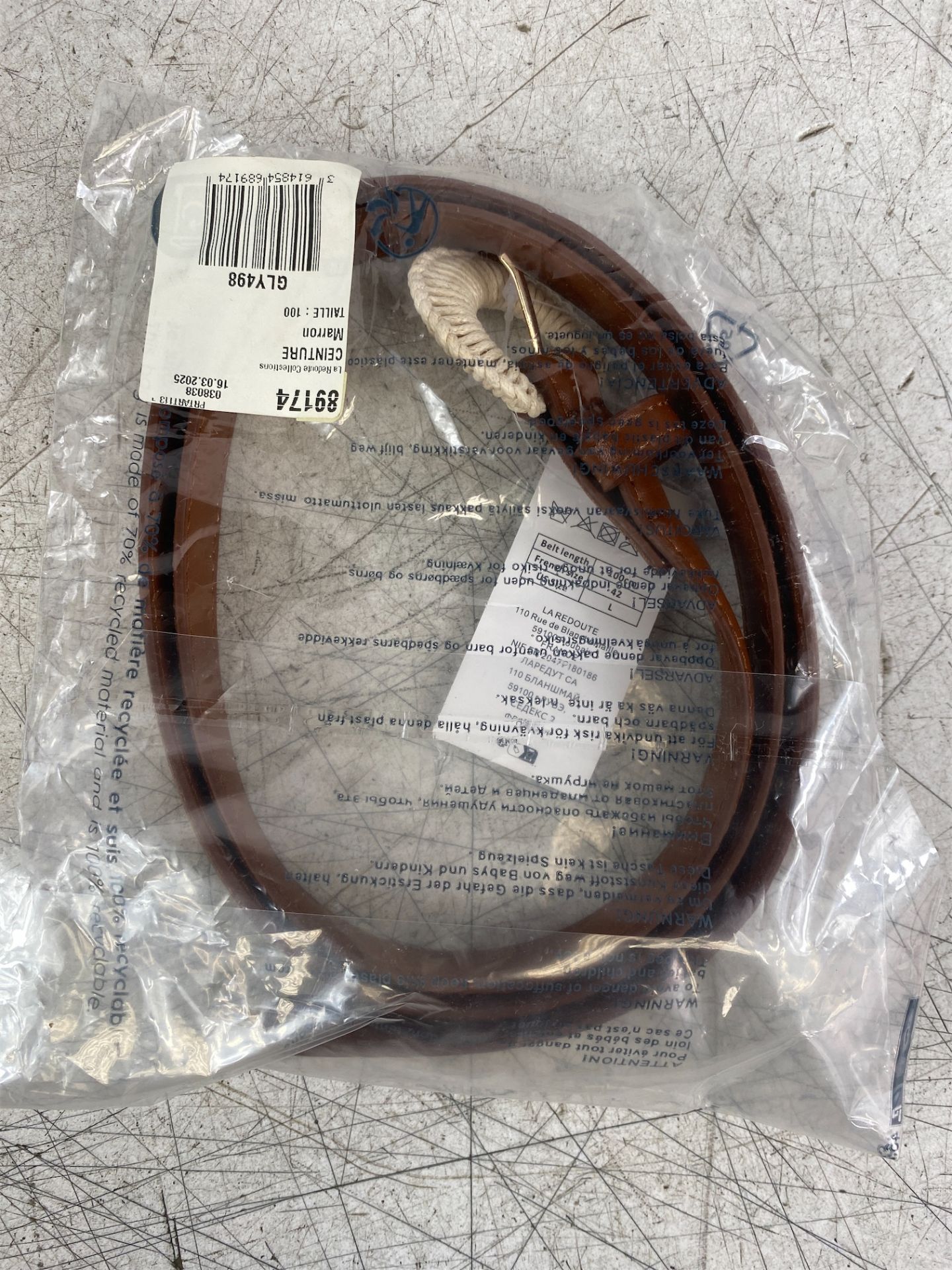Laredoute brown belt 100cm - Image 2 of 3