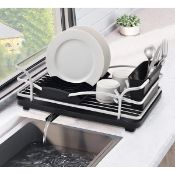 RRP £21.99 - Belfry Kitchen Aluminum Dish Drainer, Dish Drying Rack With Removable Drip Tray,