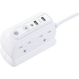 Â£20 Masterplug SRGDU41PW2-MP Heavy Duty Four Socket Surge Protected Extension Lead with 2 USB