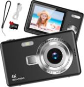 Â£32 Digital Camera 1080P FHD 44MP with 2.4" LCD Screen,16X Digital Zoom, Compact Portable Vlogging