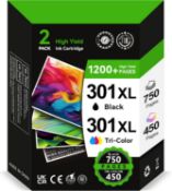 Â£23 301XL Ink Cartridges Black and Colour - 750/450+ Pages, Replacement for Original HP 301 Ink Car