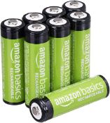 Â£8 Amazon Basics 8-Pack Rechargeable AA NiMH Batteries, 2000 mAh, 1.2V, Recharge up to 1000x Times,