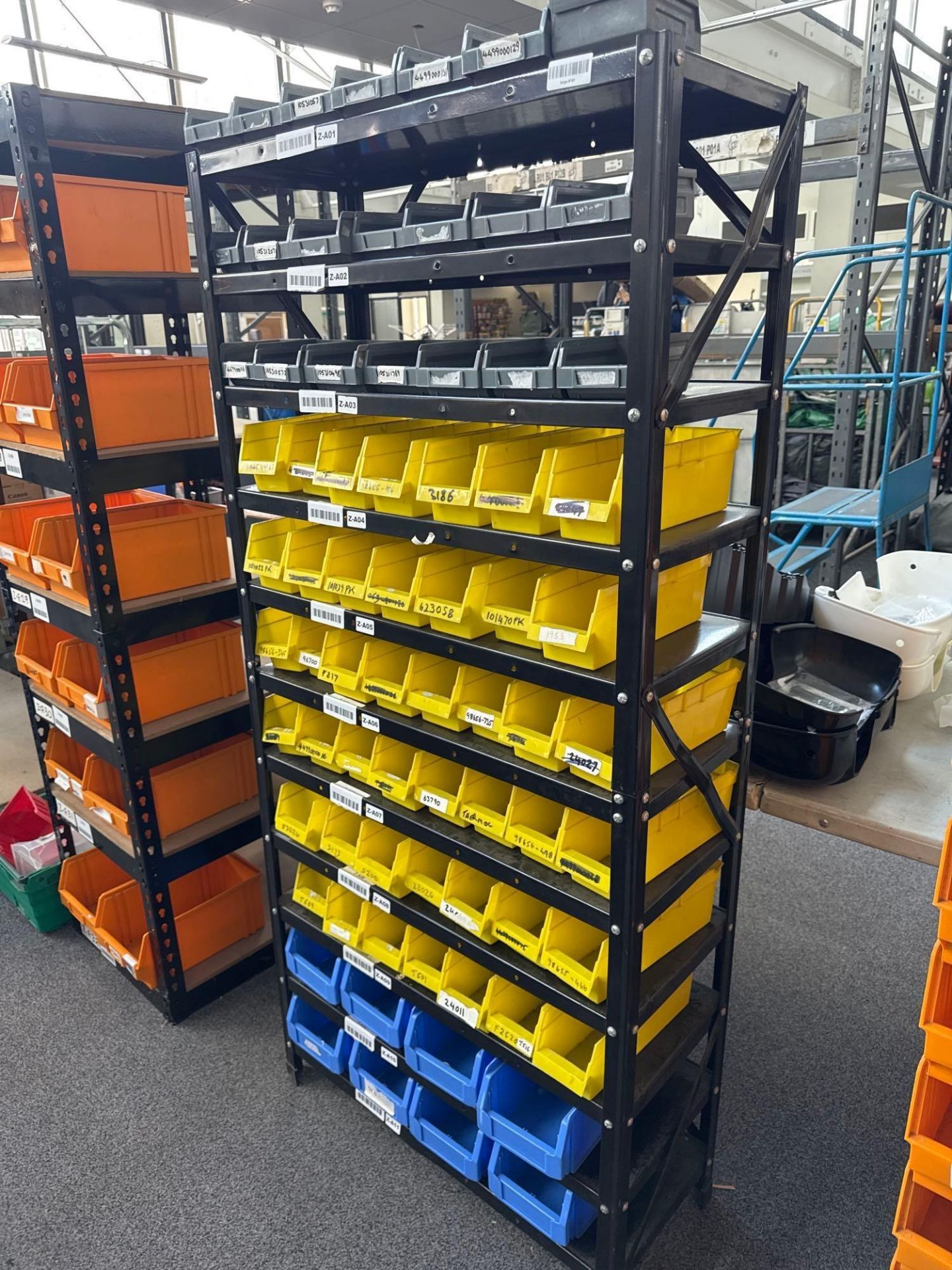 Storage Rack Containers Black black rack with storage box’s