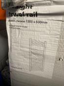 Straight towel rail 22mm chrome 1200 x 500mm