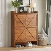 RRP £89.99 - Brambly Cottage 16 Pair Shoe Storage Cabinet Finish: Walnut