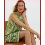 RRP £32 - Border Print Linen Sleeveless Shift Dress Size 20