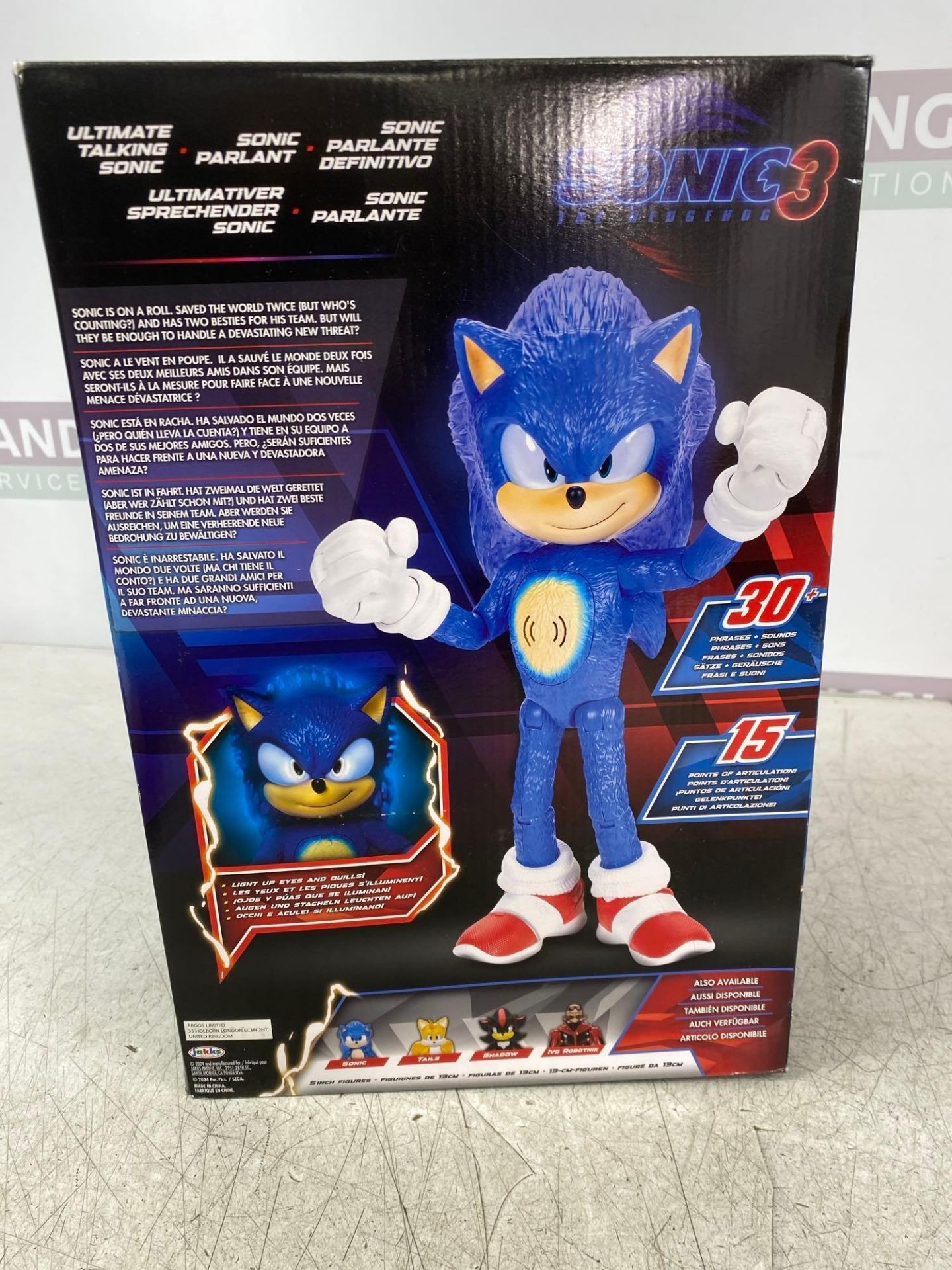 RRP £50 - Sonic 3 Movie Feature Sonic - Image 2 of 4