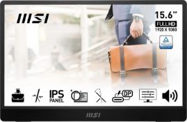 RRP £99.99 - MSI PRO MP161 E2 15.6 Inch Full HD Portable Monitor - 1920 x 1080 IPS Panel, 60Hz,