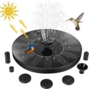Â£9 Jsdoin Solar Fountain Pump,Solar Powered Water Features with 7 Nozzles for The Garden, Floating