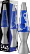 Â£25 LAVA Lamp - 14.5"- The Original Motion Lamp - Blue and Clear Liquid with Silver Base - Item #21