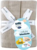 Â£16 Silentnight Safe Nights Baby Blanket - Pack of 2 Soft 100% Cotton Cellular Baby Blanket for New