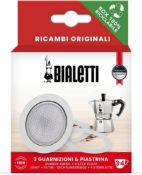 Â£6 Bialetti Ricambi, Includes 3 Gaskets and 1 Plate, Compatible with Moka Express, Fiammetta, Break