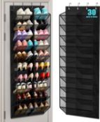 Â£23 MISSLO 30 Pairs Over Door Shoe Storage, Breathable Hanging Shoe Rack with 20 Wide Pockets, 10 L