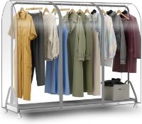 Â£20 Transparent Clothes Rail Cover 6FT Dustproof Breathable Garment Rail Cover Double Protective Zi