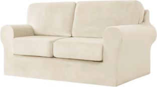 Â£57 SYLC Sofa Cover with Separate Seat Cushions and Backrests Stretch Velvet Sofa Slipcover Couch C