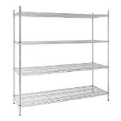 RRP £301.18 - Vogue 4 Tier Wire Shelving Kit 1830x610mm