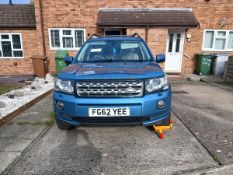 FG62 YEE - LANDROVER FREELANDER 2 SD4 HSE LUXURY- AUTOMATIC – 5 DOORS - BLUE – DIESEL – NO KEYS