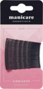 Â£2 Manicare Kirbigrips Black 5cm, Pack Of 24 Waved Bobby Pins, Grips For Styling, Buns, Updo's, Str