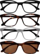 Â£14 OPULIZE KAT Readers & Reading Sunglasses - 4-Pack - Cat-Eye Frame - Black, Brown, Grey, Brown -