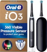 Â£65 Oral-B iO3 Electric Toothbrush, Black, with Travel Case and Spare Head