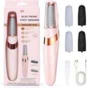 Â£10 Electric Foot File,Rechargeable Electric Callus Remover for Feet,Hard Skin Remover with 4 Rolle
