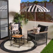 RRP £159 - OHS Dubai 2 Seater Luxe Bistro Set - Black