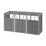 RRP £ - Metal 3-Bin Storage Shed, PM1833PM1834