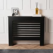 RRP £45 - OHS Wooden Slats Radiator Cover, Black - Medium