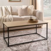 RRP £40 - OHS Manhattan Rectangle Coffee Table - Natural Wood