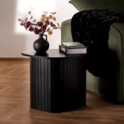 RRP £40 - OHS Madison Ribbed Side Table - Black