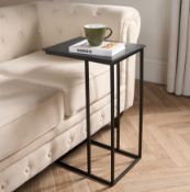 RRP £18 - OHS C Shape Side Table - Black Wood