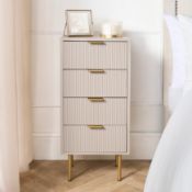 RRP £63 - OHS Ribbed 4-Drawer Unit - Natural