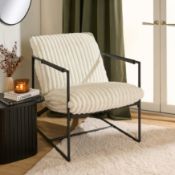 RRP £82 - OHS Ribbed Accent Chair - Cream