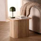 RRP £40 - OHS Madison Ribbed Side Table - Light Wood