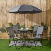 RRP £110 - OHS 6-Piece Patio Set - Charcoal