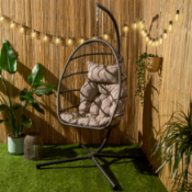 RRP £158 - OHS Foldable Hanging Egg Chair - Grey