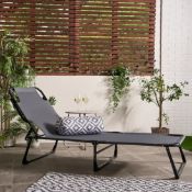 RRP £64.99 - OHS Garden Sun Lounger Adjustable Patio Bed Chair for Outdoor Poolside
