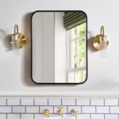RRP £27 - OHS Framed Bathroom Wall Vanity Mirror - Black