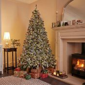 RRP £249.99 - Celebright 7ft Premium Christmas Tree- Snowy Flocked Snowy Windsor Christmas Tree -
