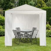 RRP £46 - OHS Small Water Resistant Gazebo With Sides - White