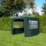 RRP £47 - OHS Small Water Resistant Gazebo with Sides - Green