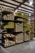 Lot of 16 Racks with Contents- 94" Stair Nose and Flush Stair Nose, 72" T-Moldings, 94" T-Moldings
