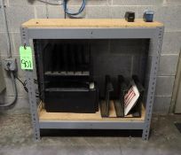 Shelf with Contents- APC Backups and File Organizers