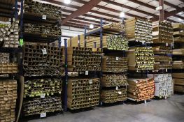 Lot of Moldings, Quarter Rounds, 72" and 94" Stair Nosing's and T-Transitions (Includes 18 Racks)