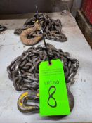Lot of (2) Chains w/Hooks, approx. 10' ea.