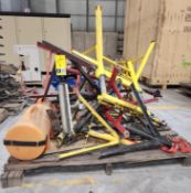 Pallet of Welding Pipe Stands & Allegro Com-PAX-ial Blower