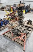Pallet of Welding Wire Feeder Wheels & Welding Pipe Stands